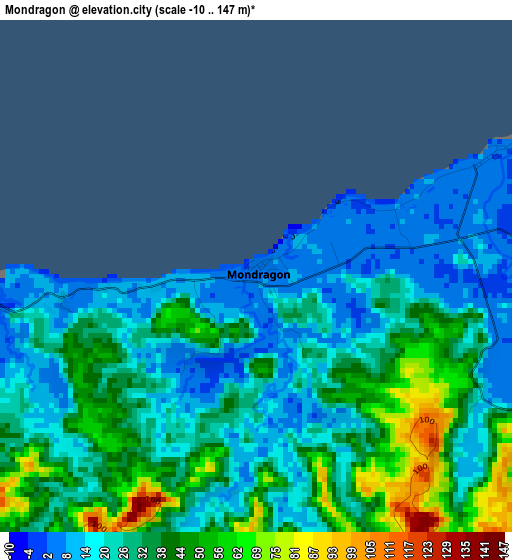 Mondragon elevation map