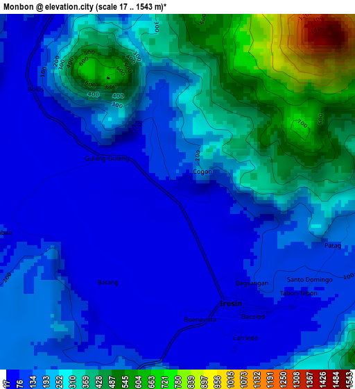 Monbon elevation map