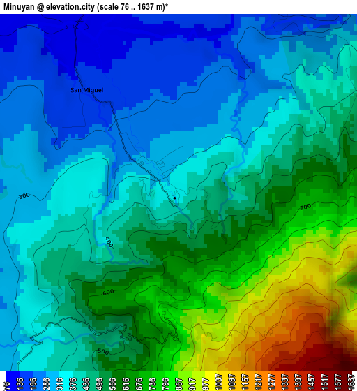 Minuyan elevation map