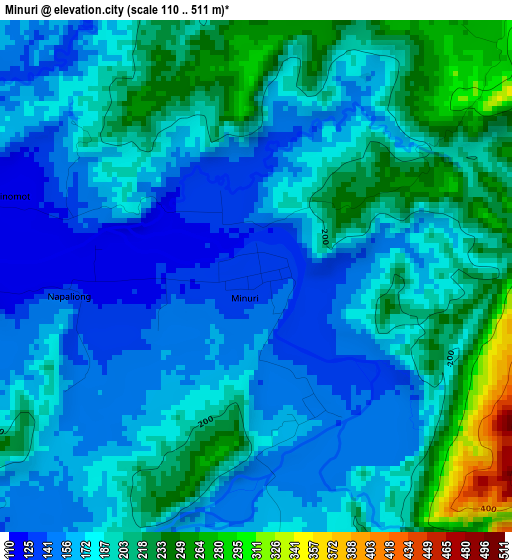 Minuri elevation map