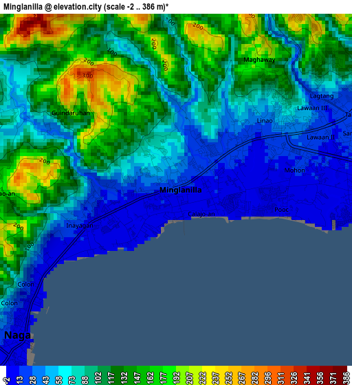 Minglanilla elevation map