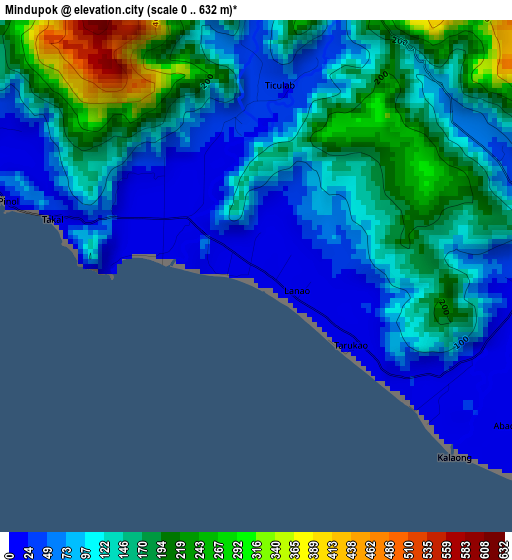 Mindupok elevation map