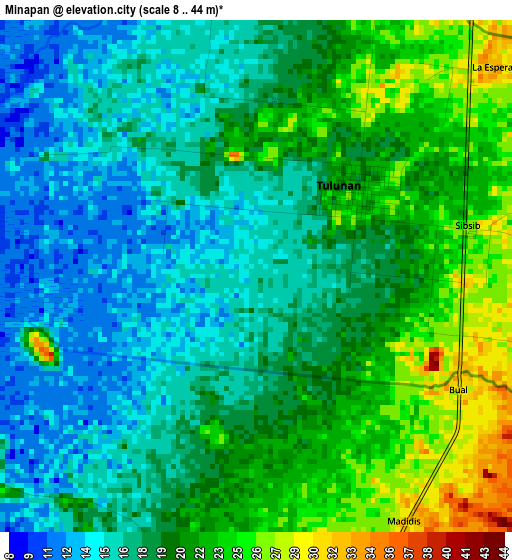 Minapan elevation map