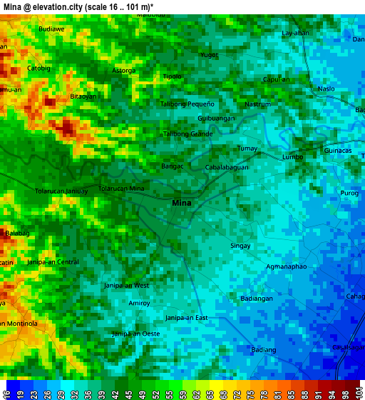 Mina elevation map