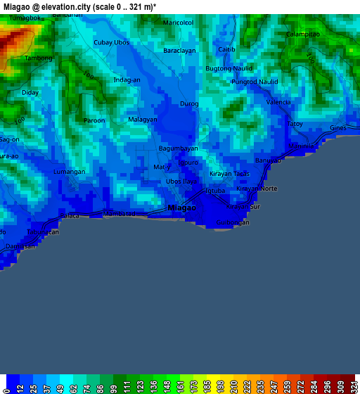 Miagao elevation map