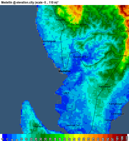 Medellin elevation map