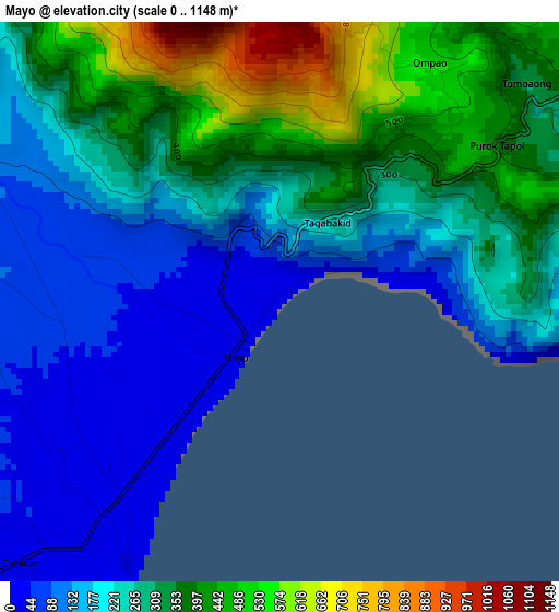 Mayo elevation map