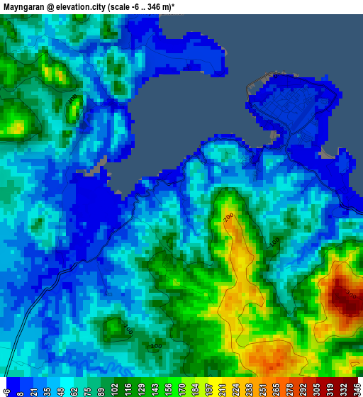 Mayngaran elevation map