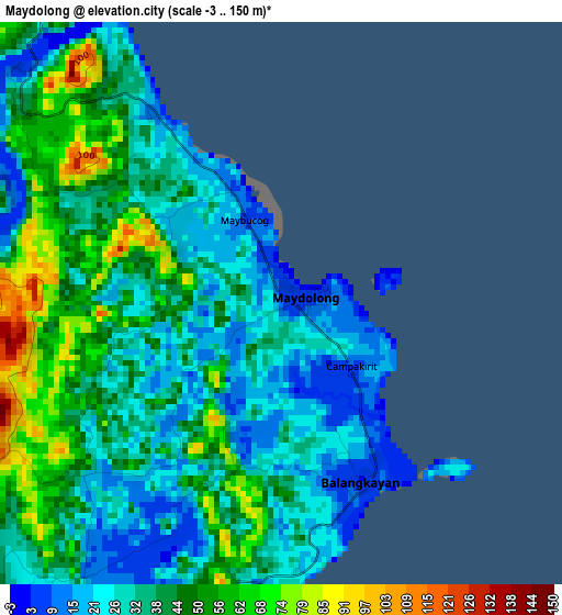 Maydolong elevation map