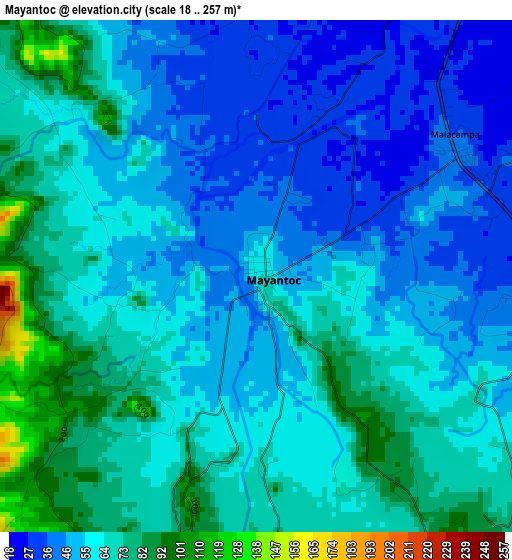 Mayantoc elevation map