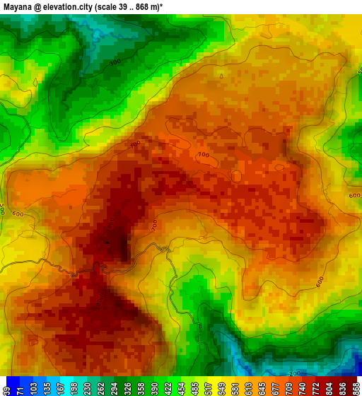 Mayana elevation map