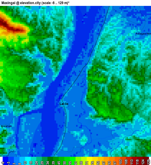 Maxingal elevation map