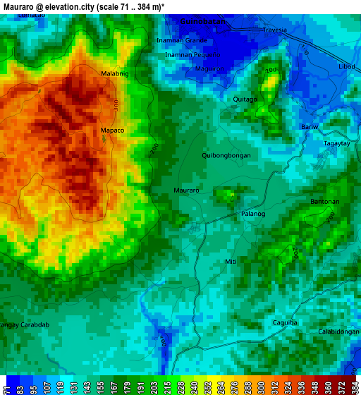 Mauraro elevation map