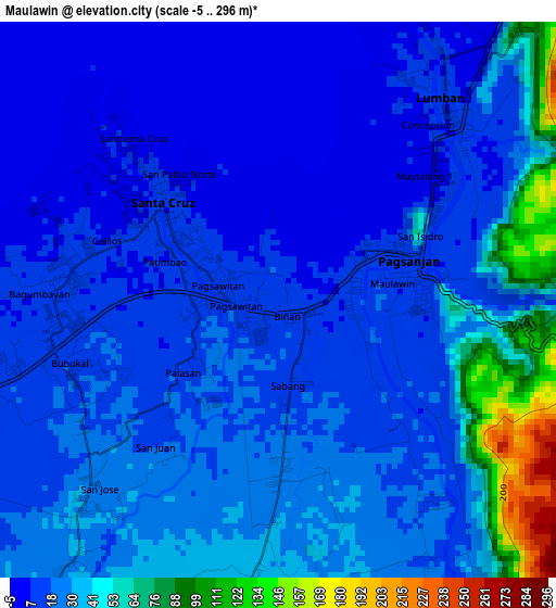 Maulawin elevation map