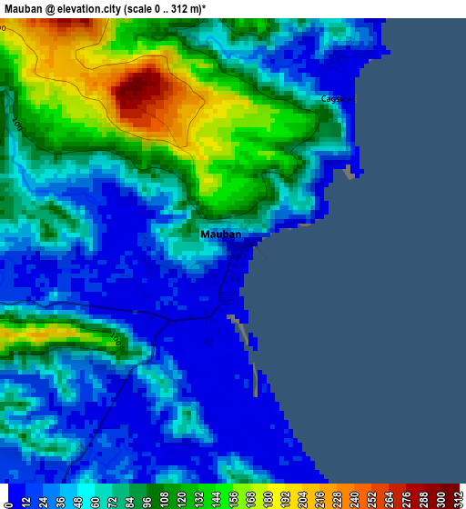 Mauban elevation map