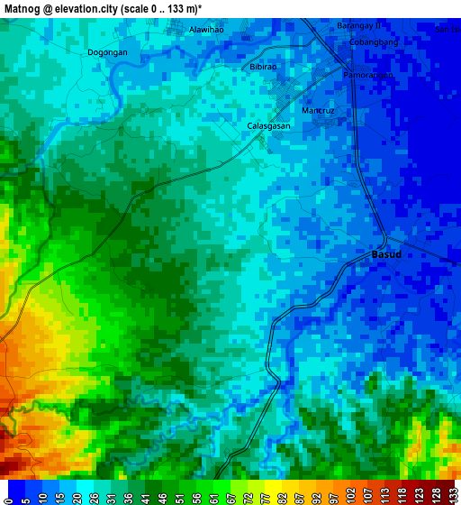 Matnog elevation map