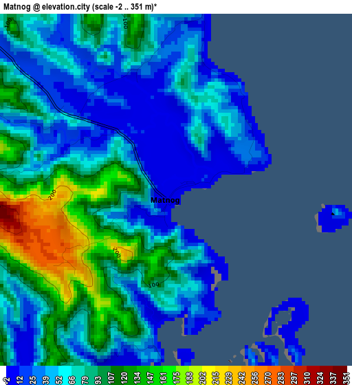 Matnog elevation map