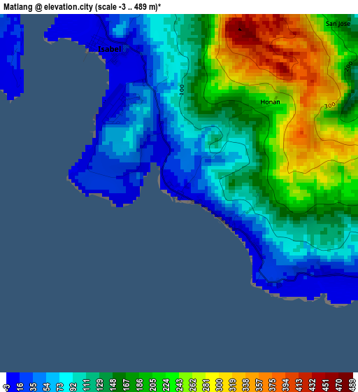 Matlang elevation map