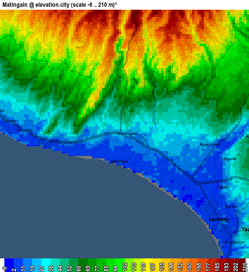 Matingain elevation map