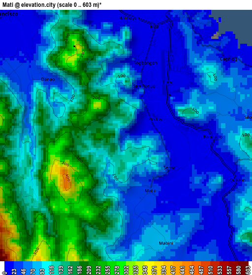 Mati elevation map