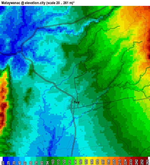 Mataywanac elevation map