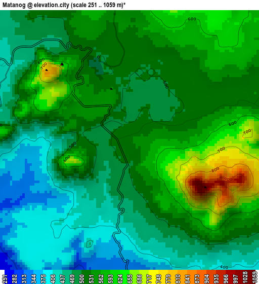 Matanog elevation map