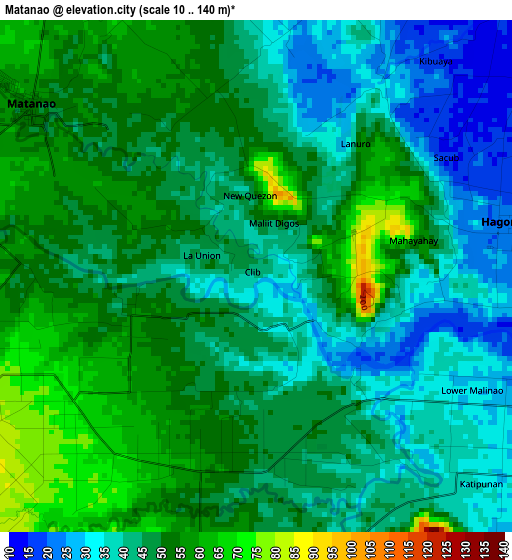 Matanao elevation map