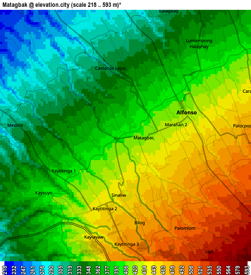 Matagbak elevation map