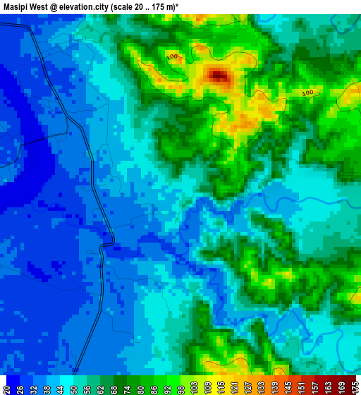 Masipi West elevation map