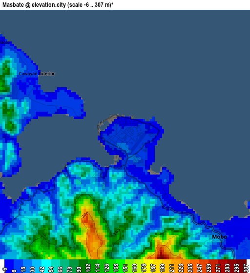 Masbate elevation map