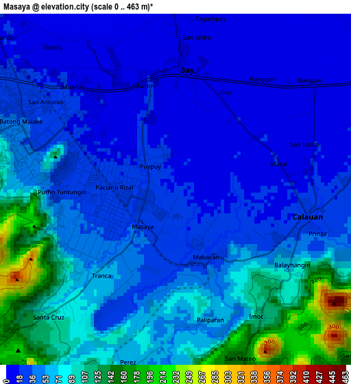 Masaya elevation map