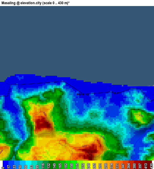 Masaling elevation map