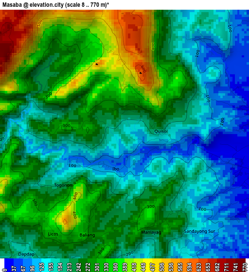 Masaba elevation map