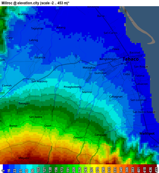 Miliroc elevation map