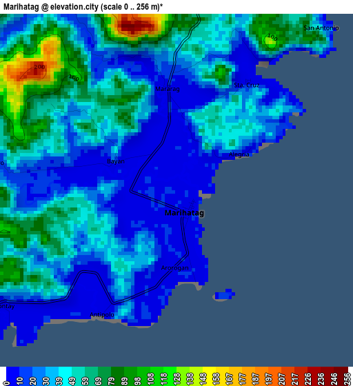 Marihatag elevation map