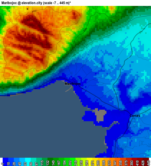 Maribojoc elevation map