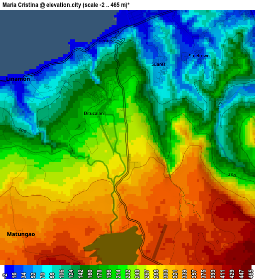 Maria Cristina elevation map