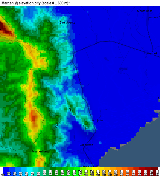 Margen elevation map