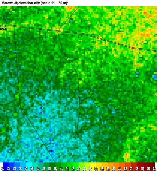 Marawa elevation map