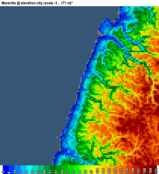 Maravilla elevation map