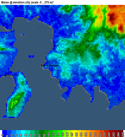 Marao elevation map