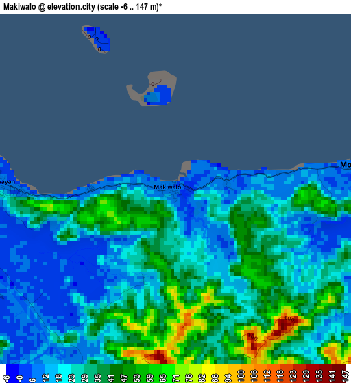Makiwalo elevation map