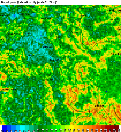 Mapolopolo elevation map