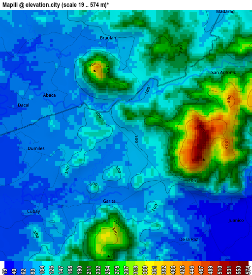 Mapili elevation map