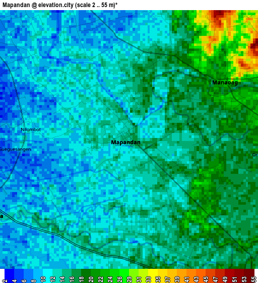 Mapandan elevation map