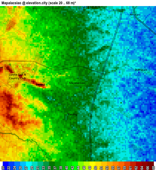 Mapalacsiao elevation map