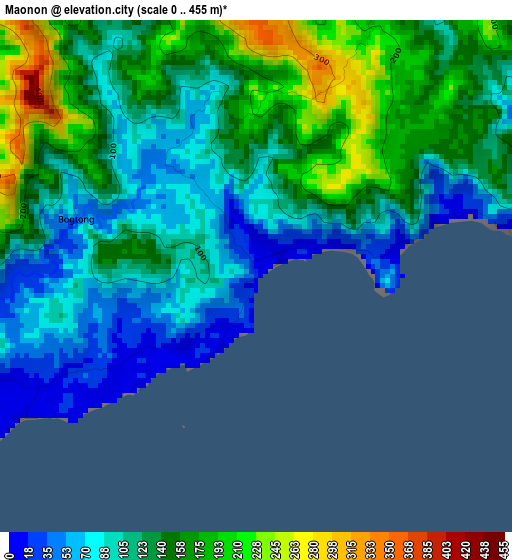 Maonon elevation map