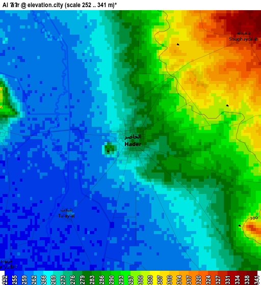 Al Ḩāḑir elevation map