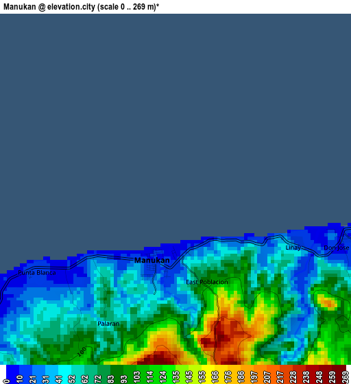 Manukan elevation map