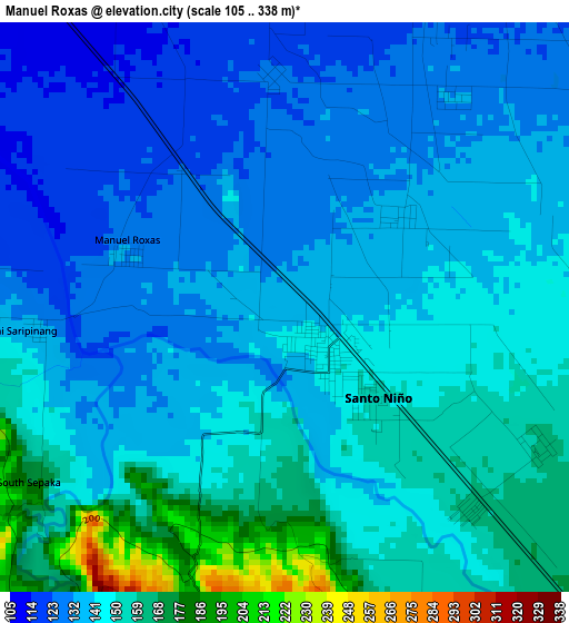 Manuel Roxas elevation map
